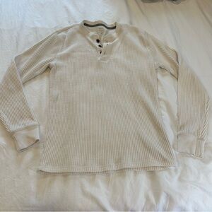 Old Navy waffle Cream Henley Sweater